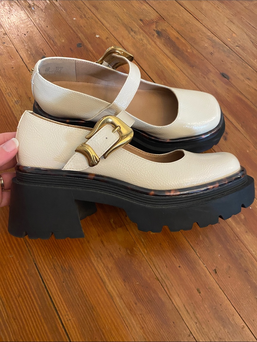 Circus NY by Sam Edelman Nellie Mary Jane Platform Loafer Vanilla Bean Size 8 - Picture 7 of 12